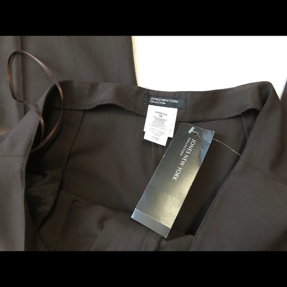 JONES NEW YORK “Platinum” Brown Pant, Sz 14 NWT - Picture 7 of 8